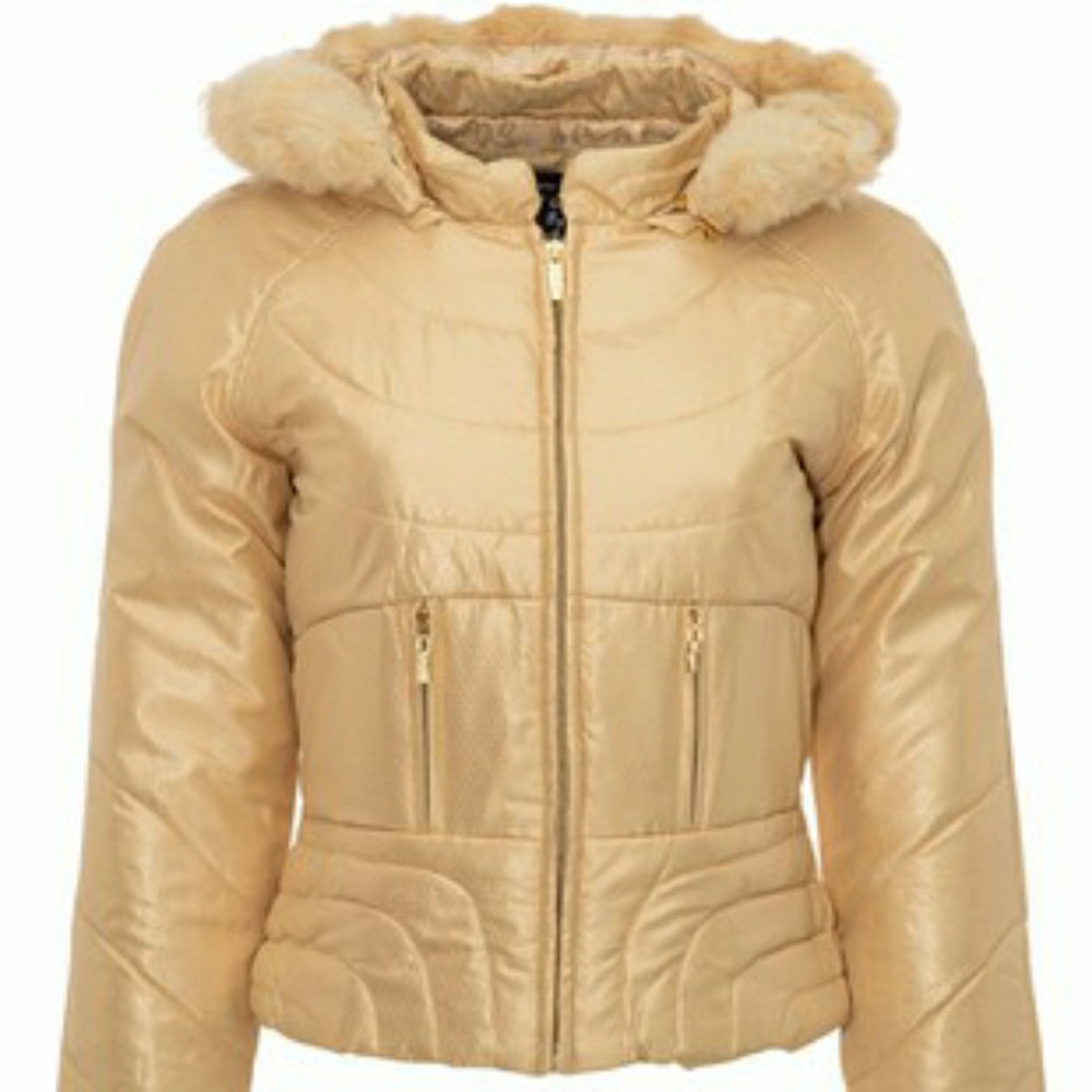 Gold Fall Woman Jacket w/ detachable hood